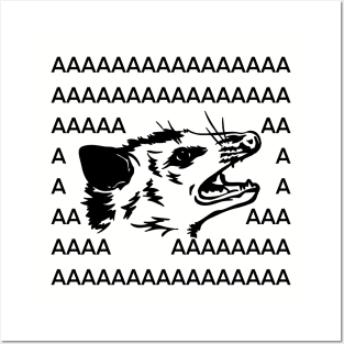 Opossum Screaming AAAAAAAAA funny Posters and Art